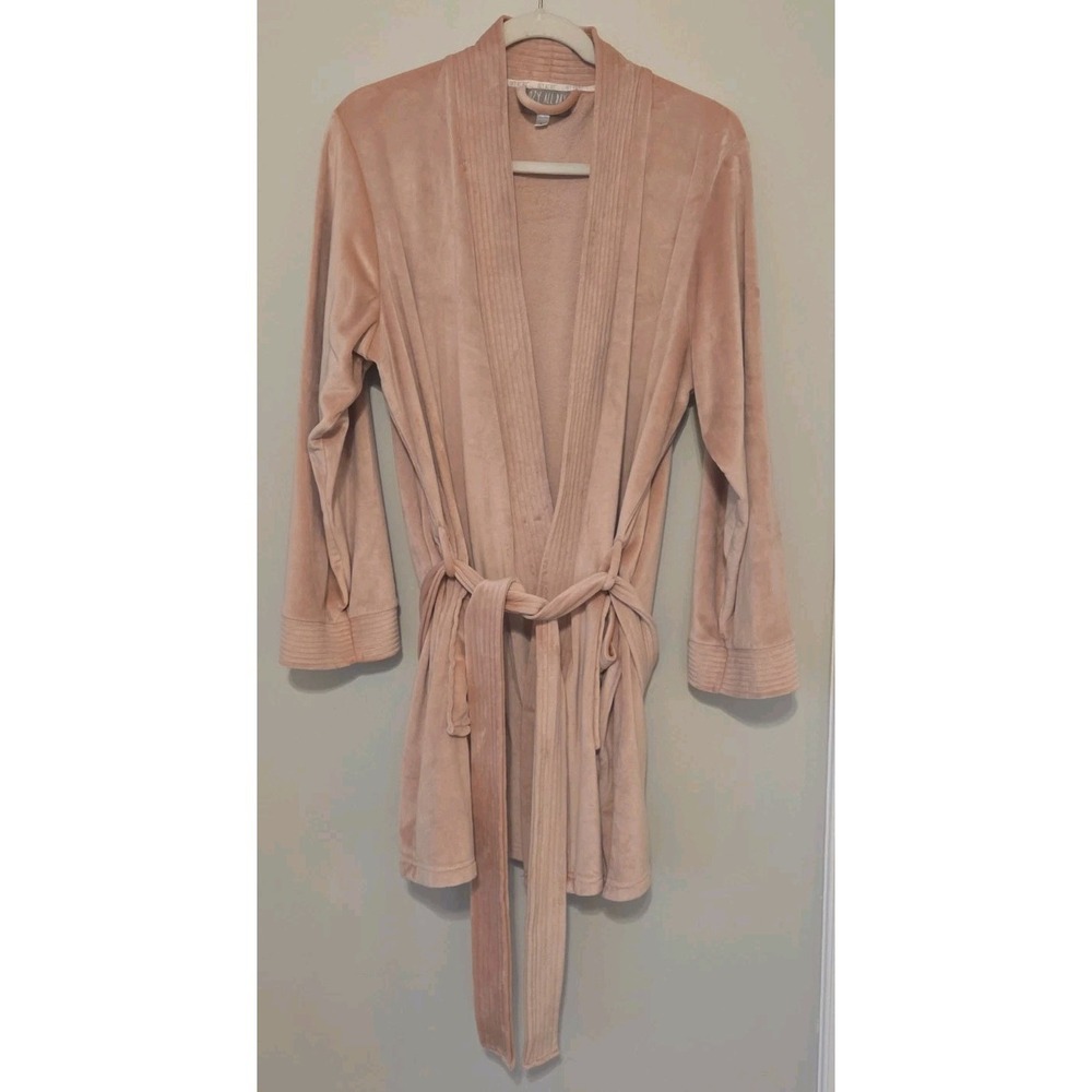 Cozy All Day Berkshire Pink Velour Daydream Short Robe Womens Size L Flaw